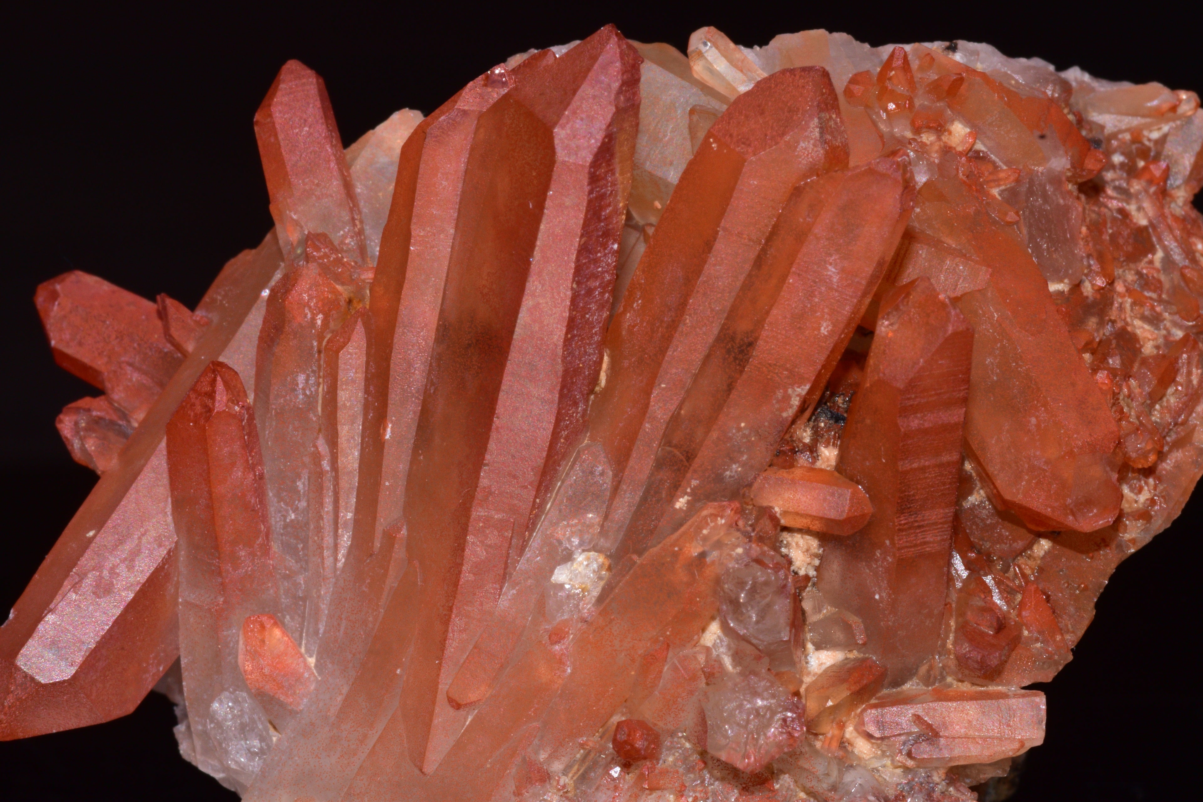 Red Quartz Crystal Cluster (Ferruginous Quartz) – Tinejdad, Morocco