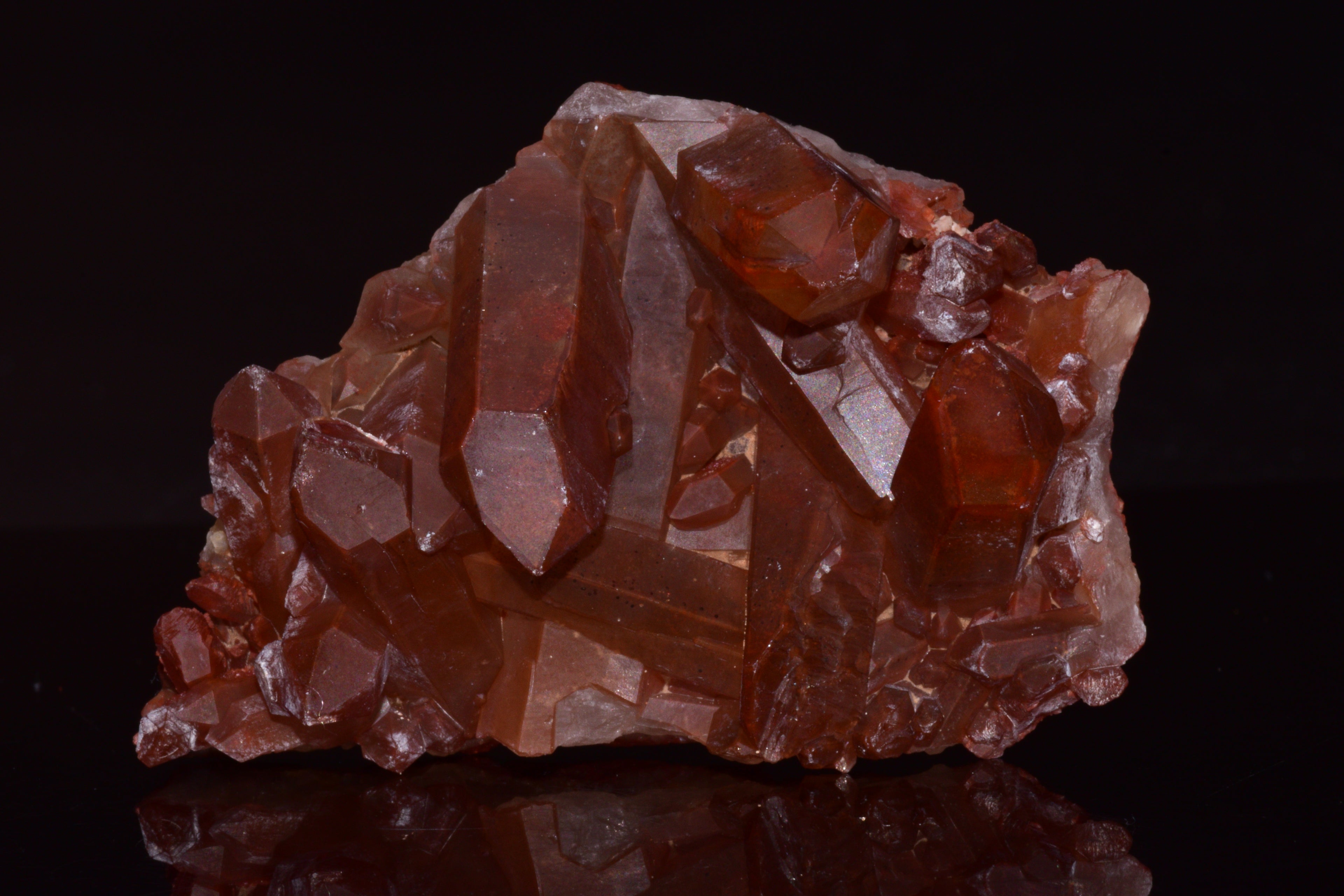 Red Quartz Crystal Cluster (Ferruginous Quartz) – Tinejdad, Morocco
