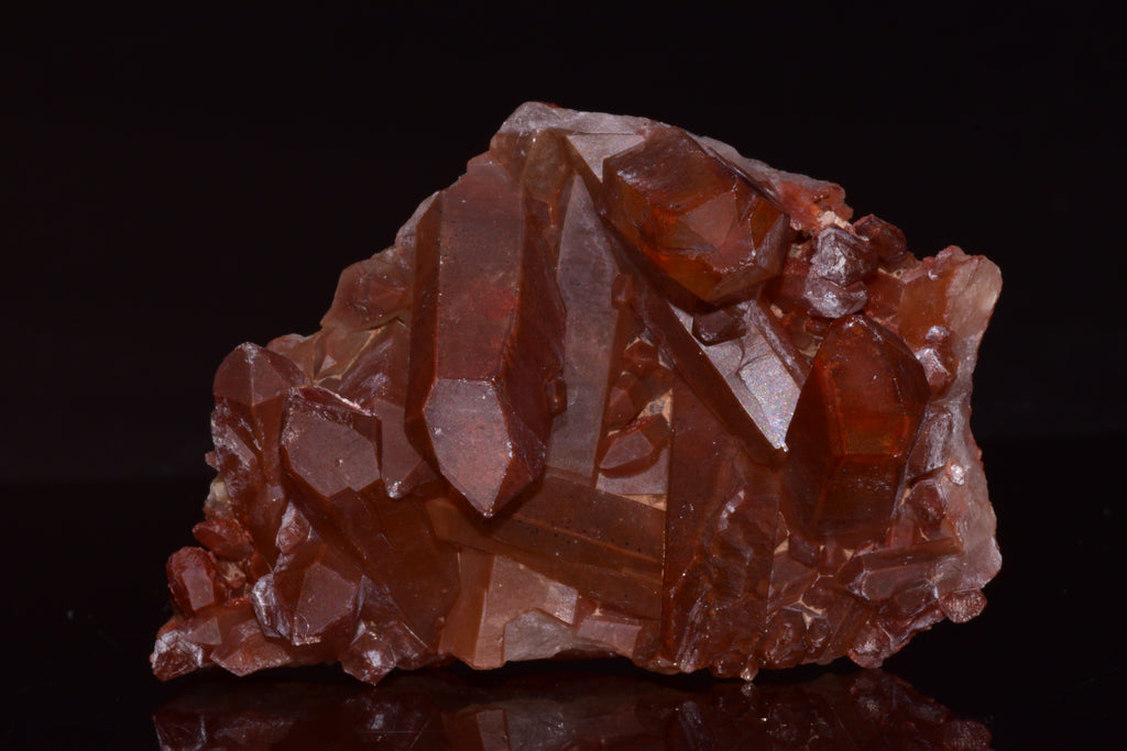 Red Quartz Crystal Cluster (Ferruginous Quartz) – Tinejdad, Morocco