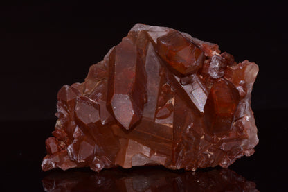 Red Quartz Crystal Cluster (Ferruginous Quartz) – Tinejdad, Morocco