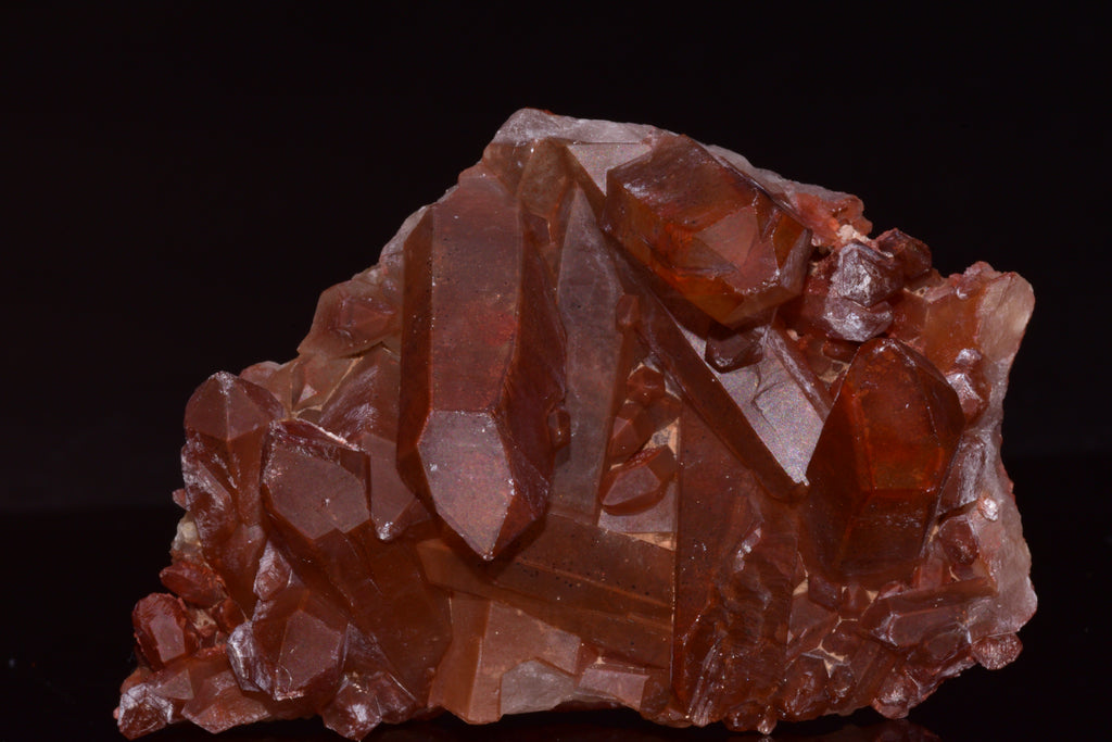 Red Quartz Crystal Cluster (Ferruginous Quartz) – Tinejdad, Morocco