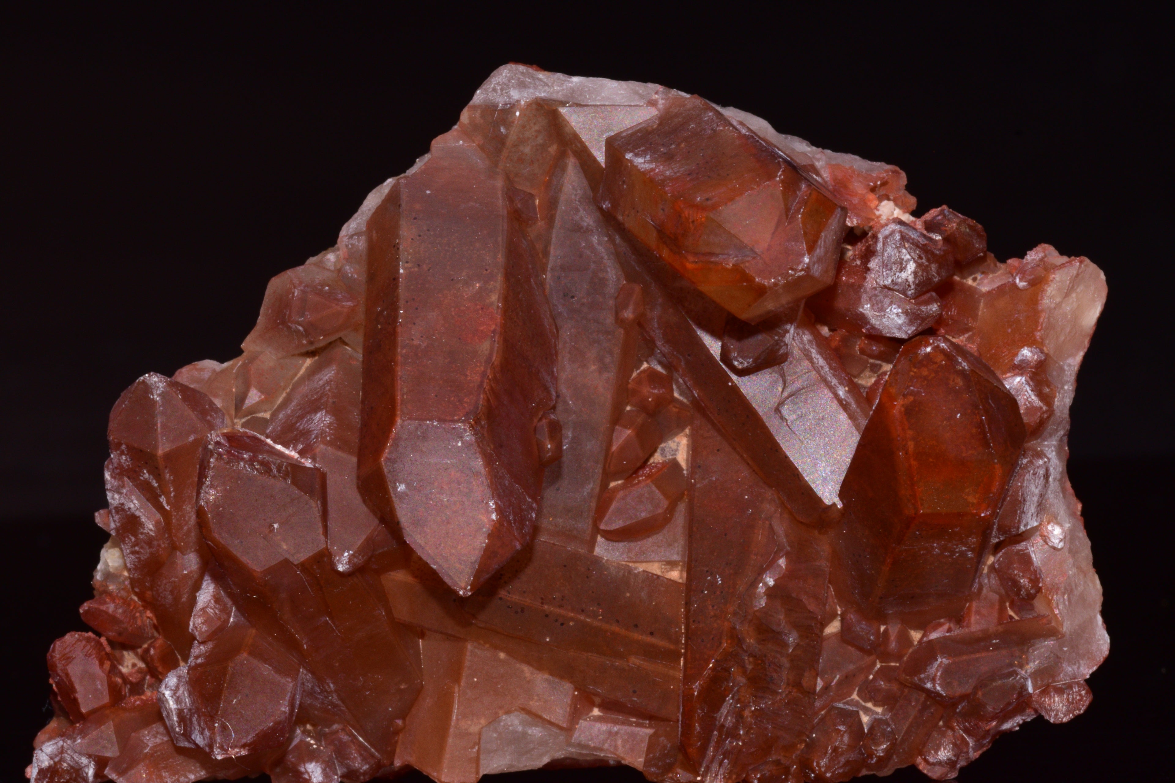 Red Quartz Crystal Cluster (Ferruginous Quartz) – Tinejdad, Morocco