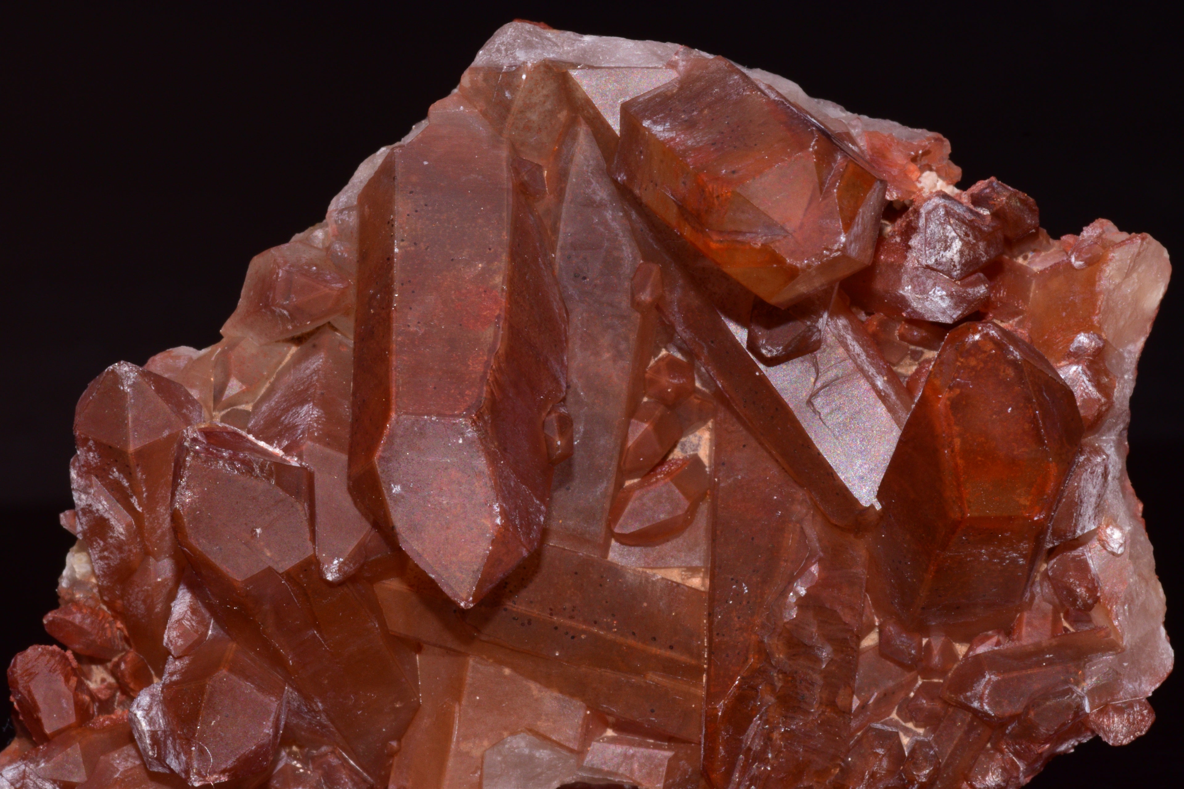 Red Quartz Crystal Cluster (Ferruginous Quartz) – Tinejdad, Morocco
