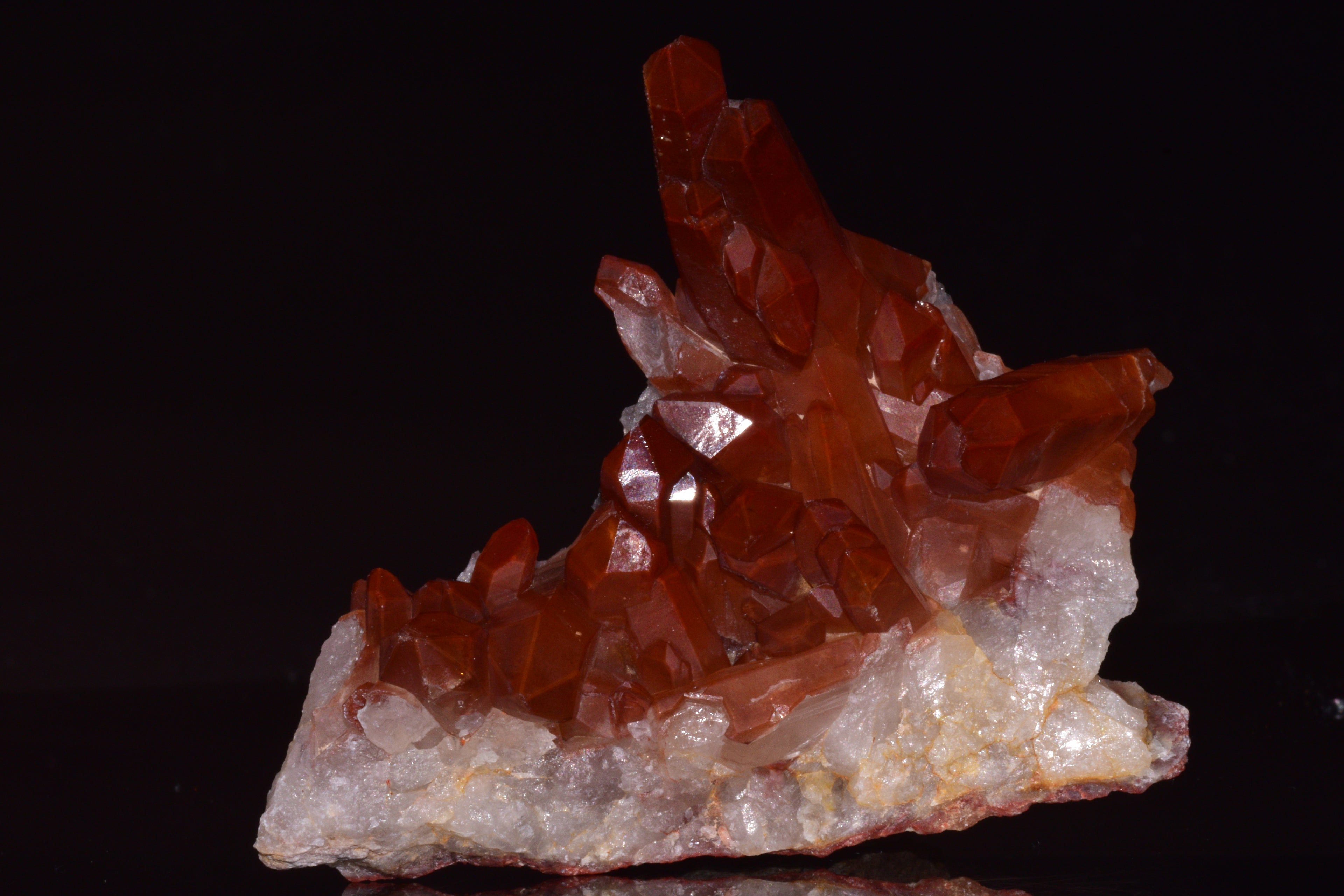 Red Quartz Crystal Cluster (Ferruginous Quartz) – Tinejdad, Morocco