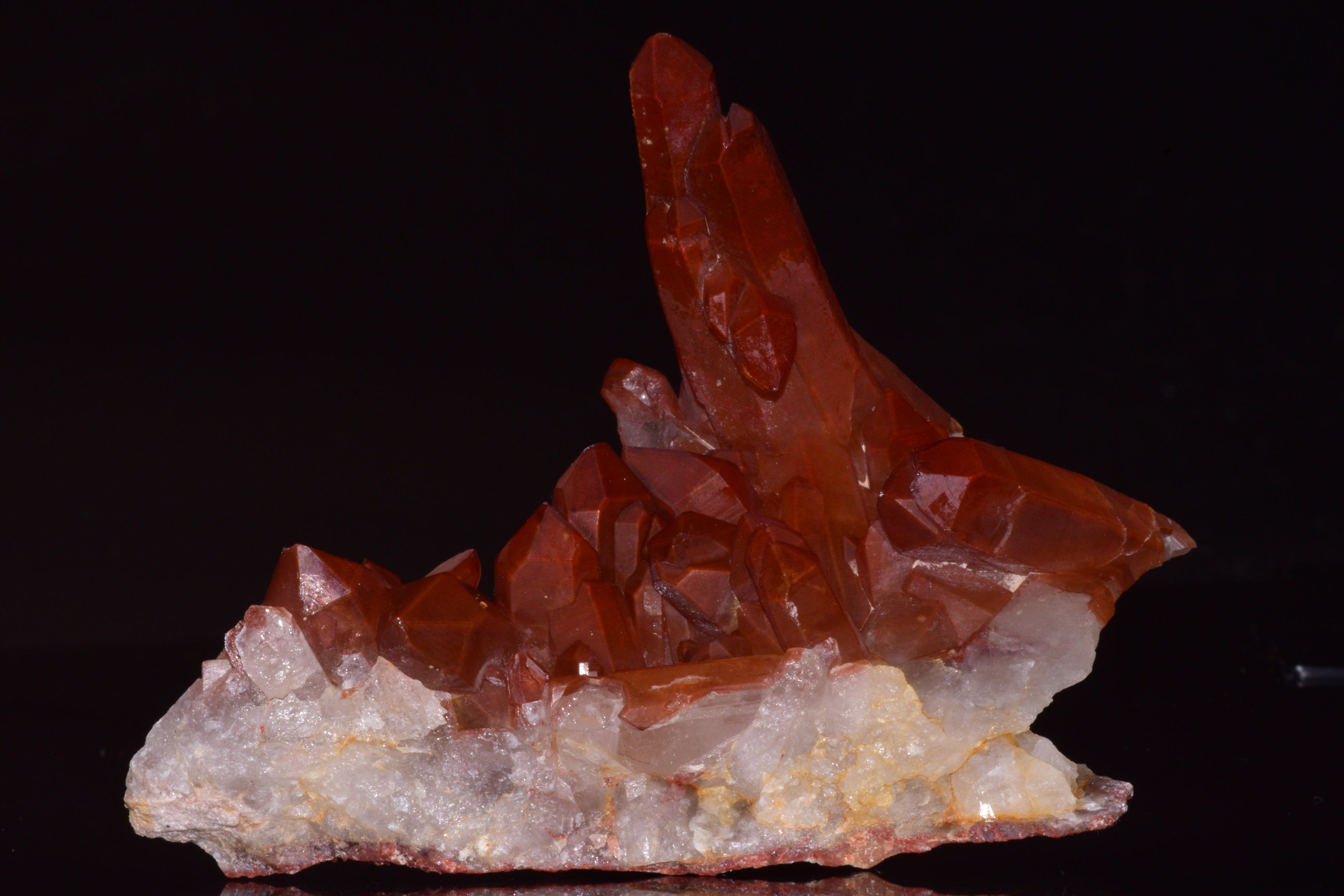 Red Quartz Crystal Cluster (Ferruginous Quartz) – Tinejdad, Morocco