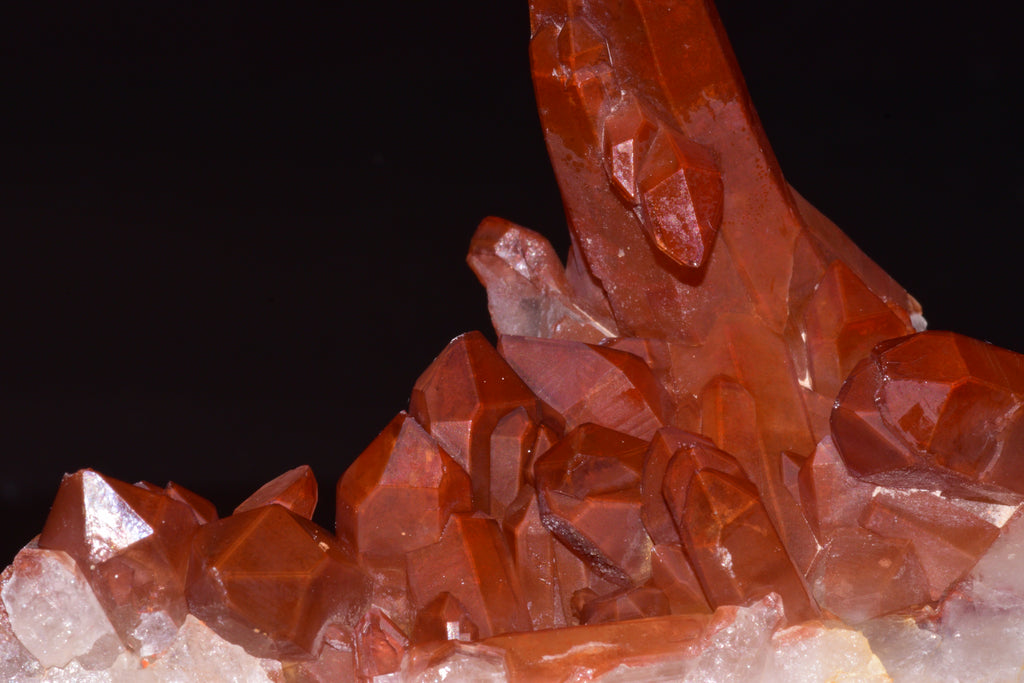 Red Quartz Crystal Cluster (Ferruginous Quartz) – Tinejdad, Morocco