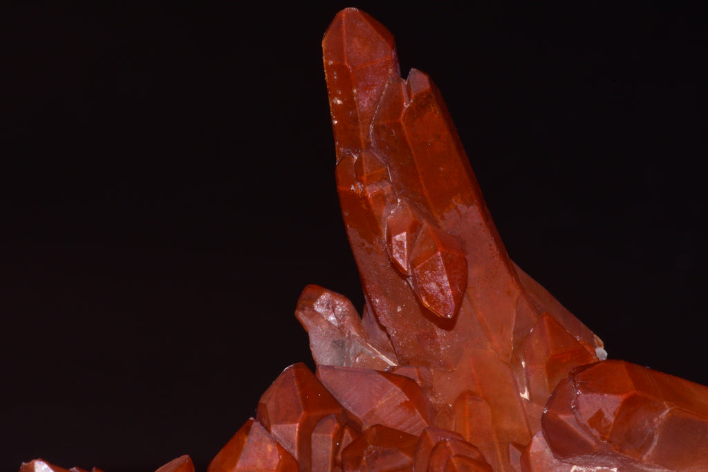 Red Quartz Crystal Cluster (Ferruginous Quartz) – Tinejdad, Morocco
