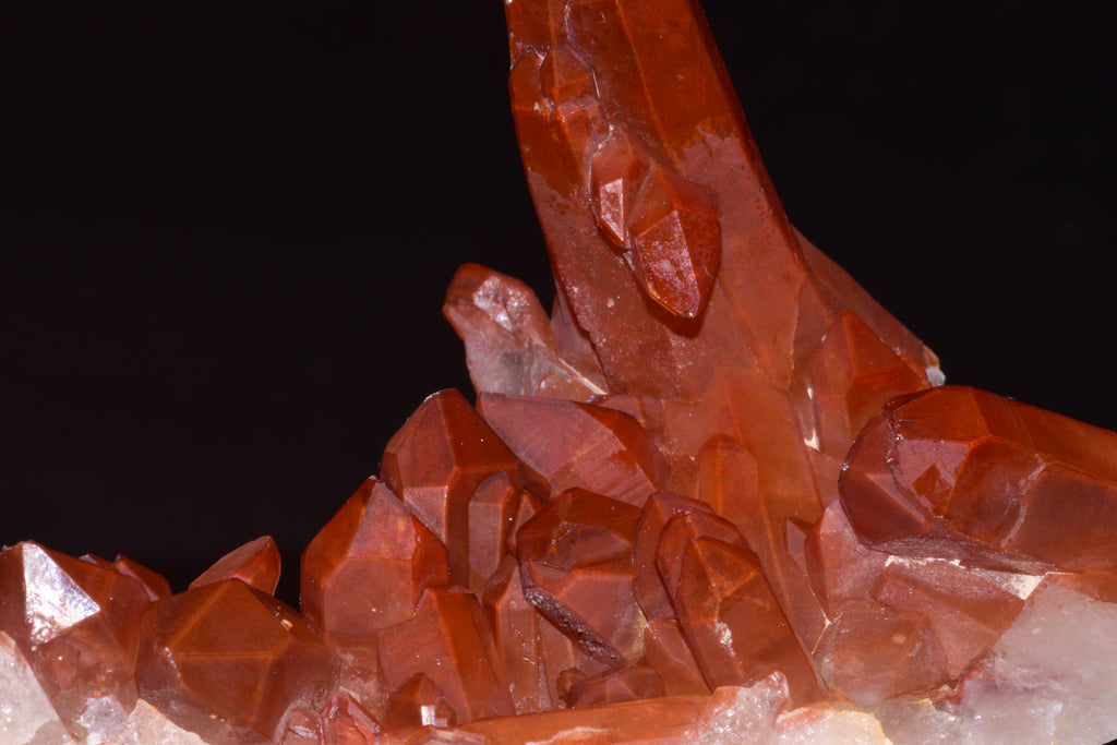 Red Quartz Crystal Cluster (Ferruginous Quartz) – Tinejdad, Morocco