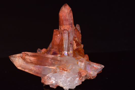 Red Quartz Crystal Cluster (Ferruginous Quartz) – Tinejdad, Morocco