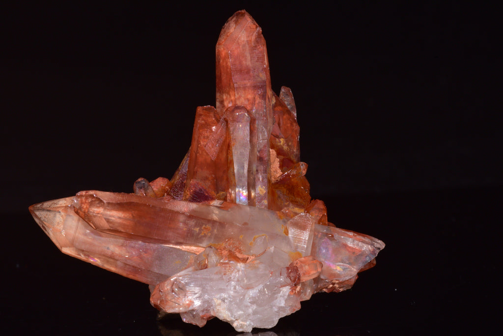 Red Quartz Crystal Cluster (Ferruginous Quartz) – Tinejdad, Morocco