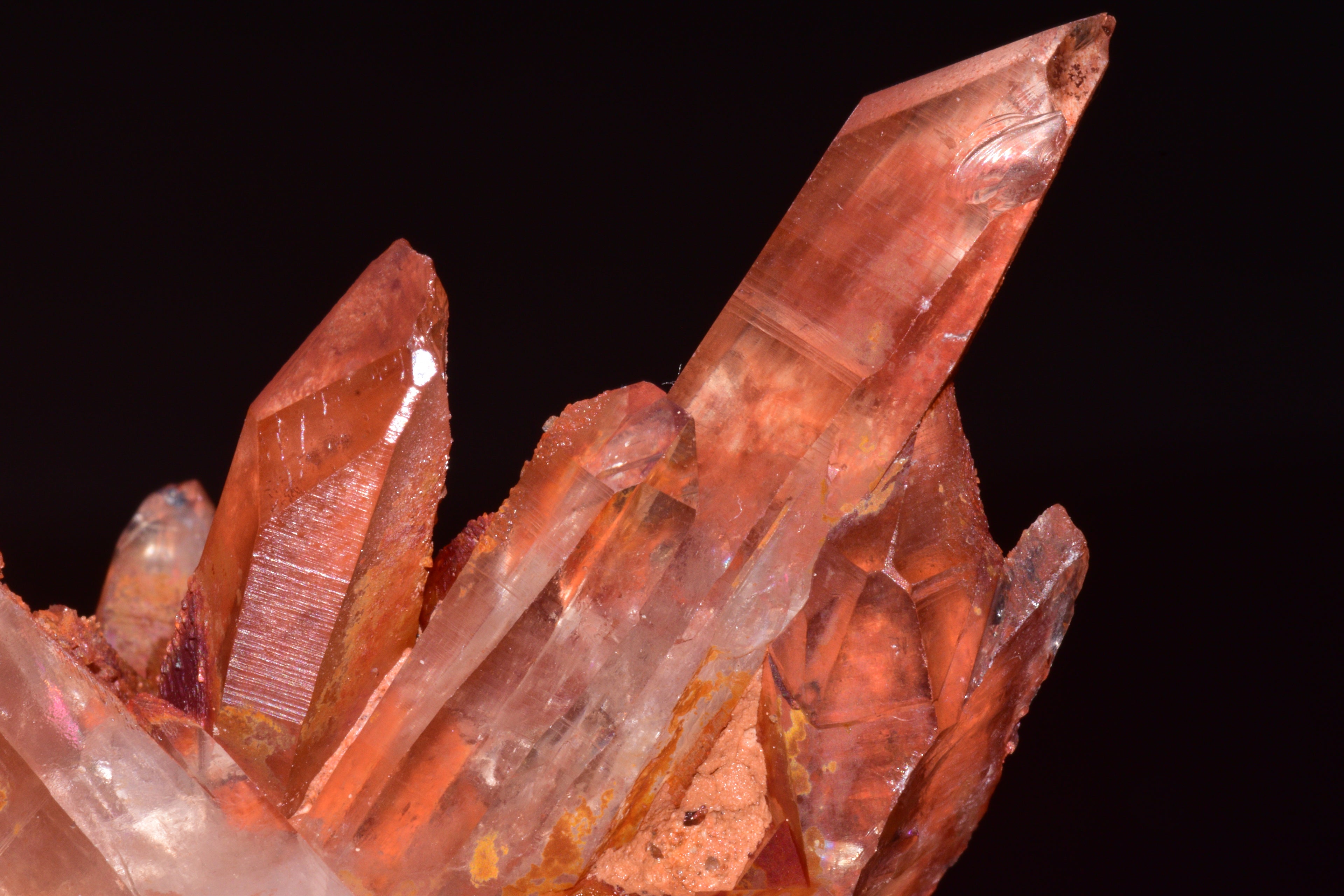 Red Quartz Crystal Cluster (Ferruginous Quartz) – Tinejdad, Morocco