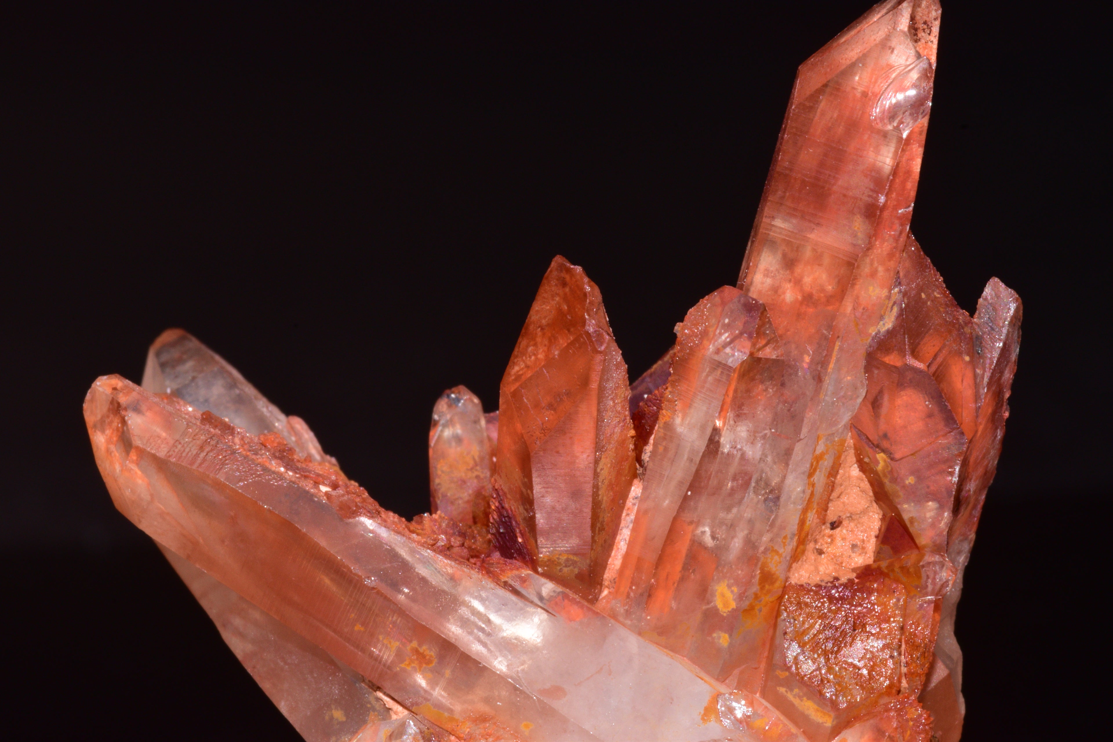 Red Quartz Crystal Cluster (Ferruginous Quartz) – Tinejdad, Morocco