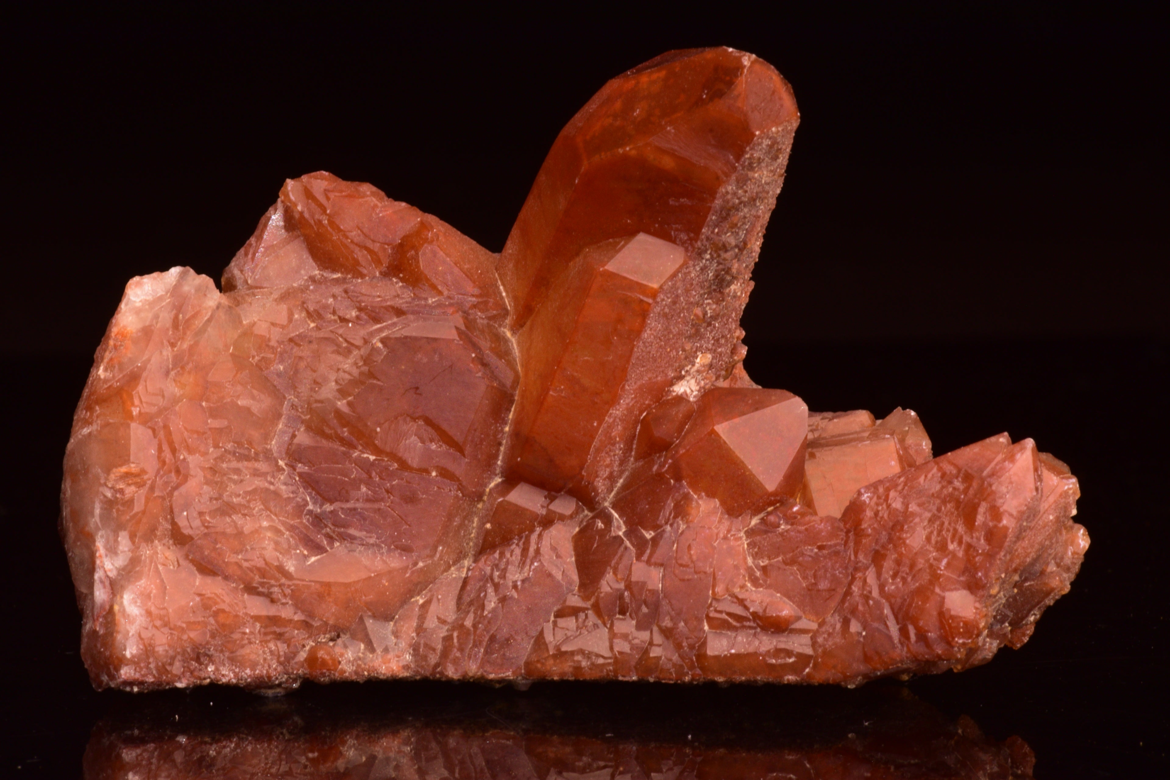 Red Quartz Crystal Cluster (Ferruginous Quartz) – Tinejdad, Morocco