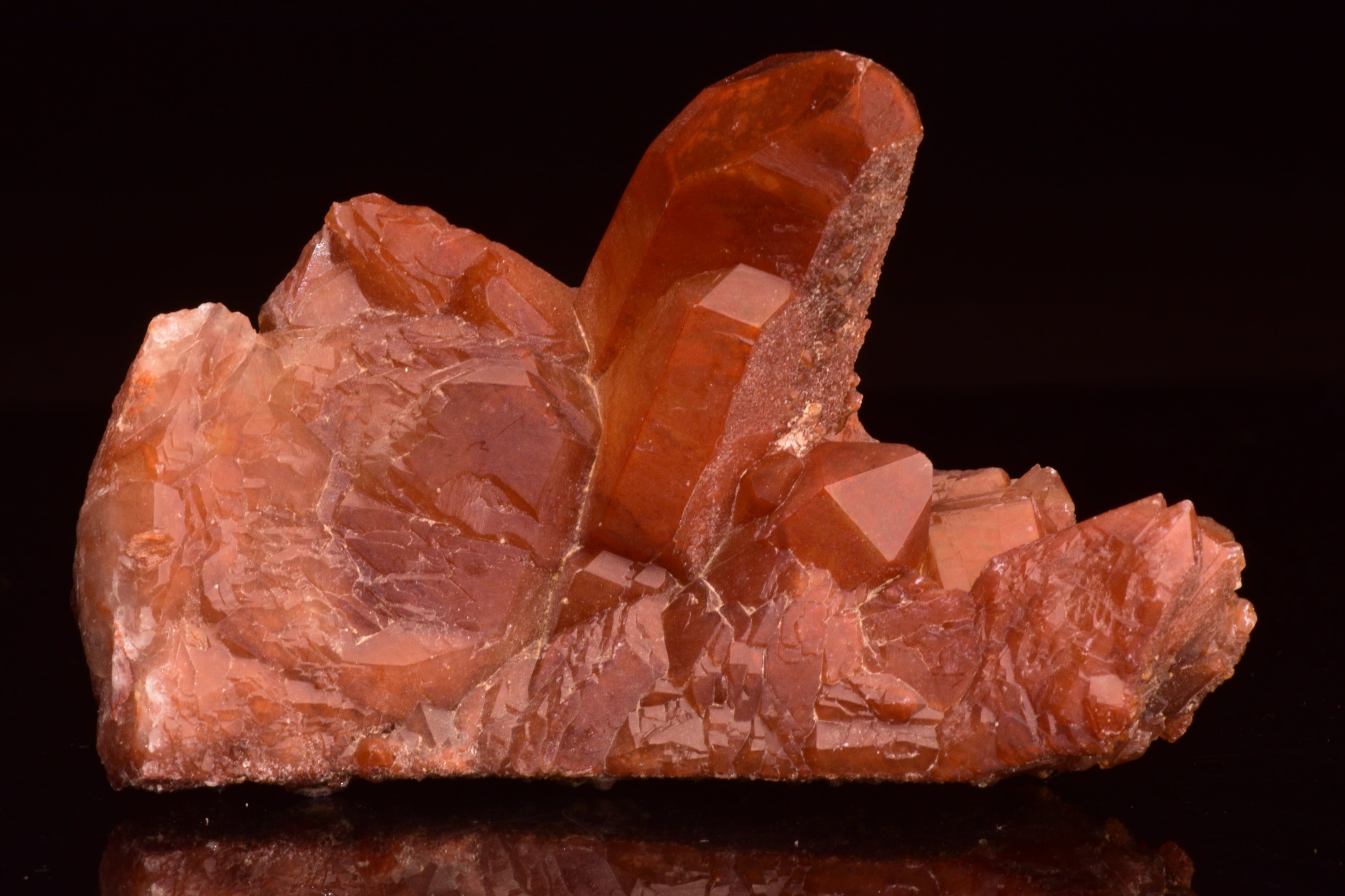 Red Quartz Crystal Cluster (Ferruginous Quartz) – Tinejdad, Morocco