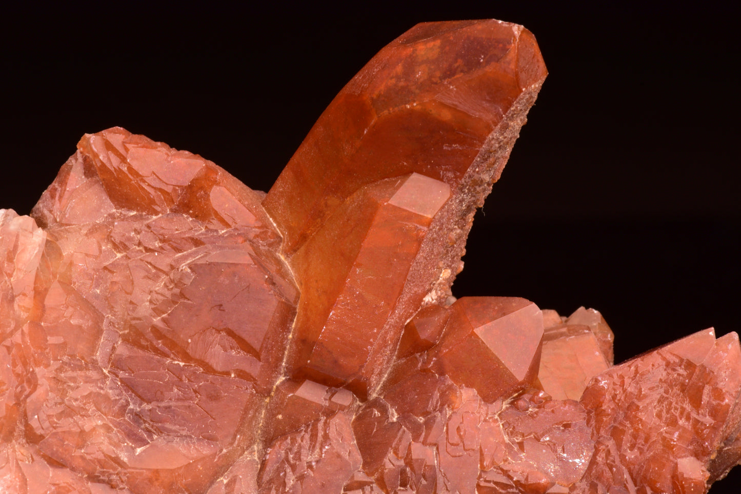 Red Quartz Crystal Cluster (Ferruginous Quartz) – Tinejdad, Morocco