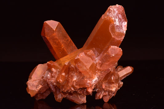 Red Quartz Crystal Cluster (Ferruginous Quartz) – Tinejdad, Morocco