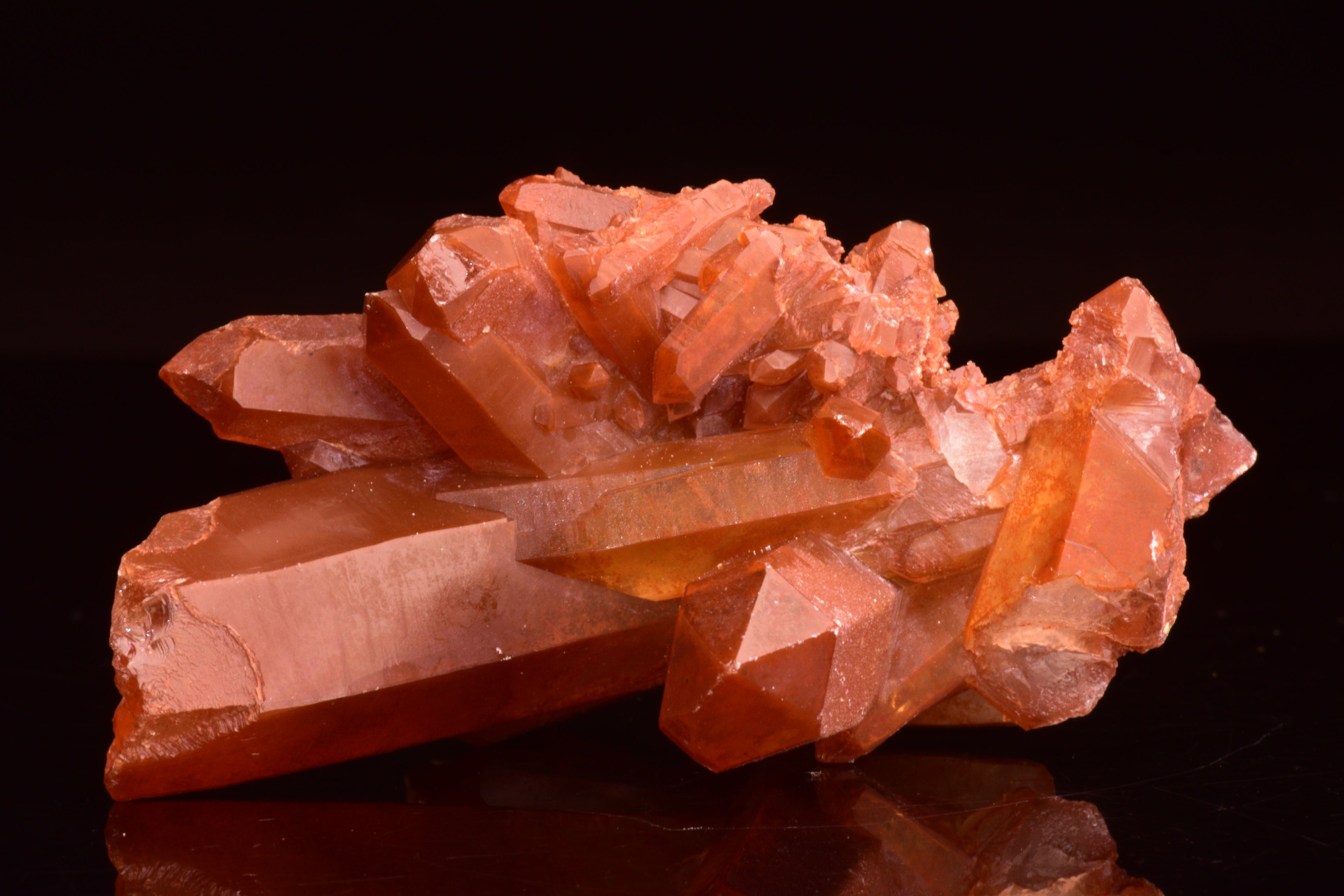 Red Quartz Crystal Cluster (Ferruginous Quartz) – Tinejdad, Morocco