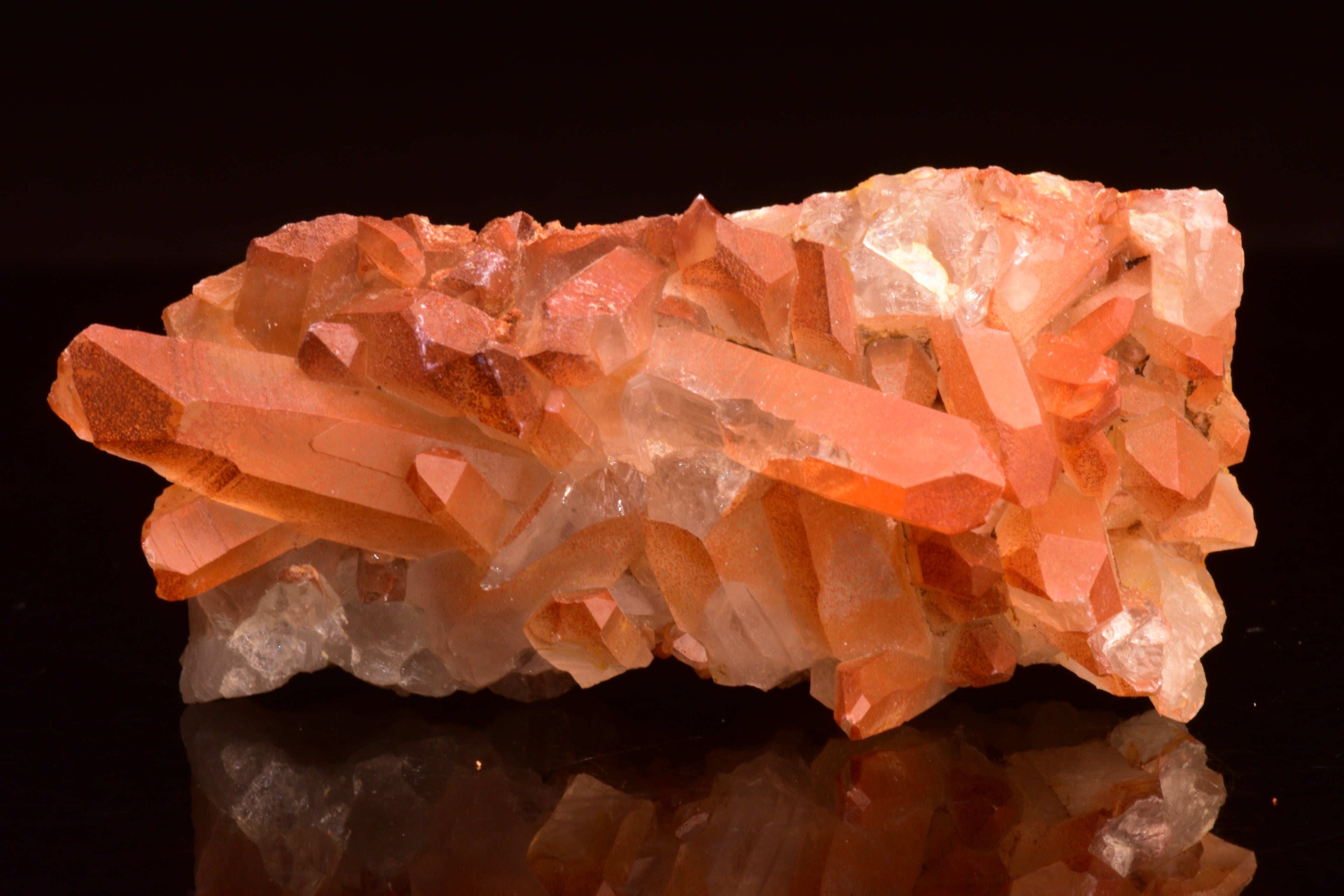 Red Quartz Crystal Cluster (Ferruginous Quartz) – Tinejdad, Morocco