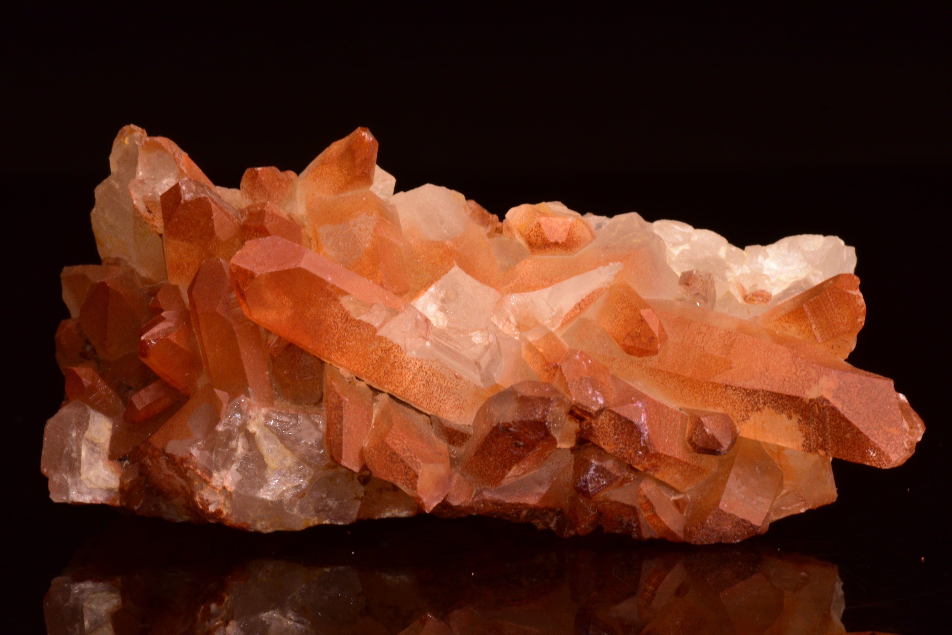 Red Quartz Crystal Cluster (Ferruginous Quartz) – Tinejdad, Morocco