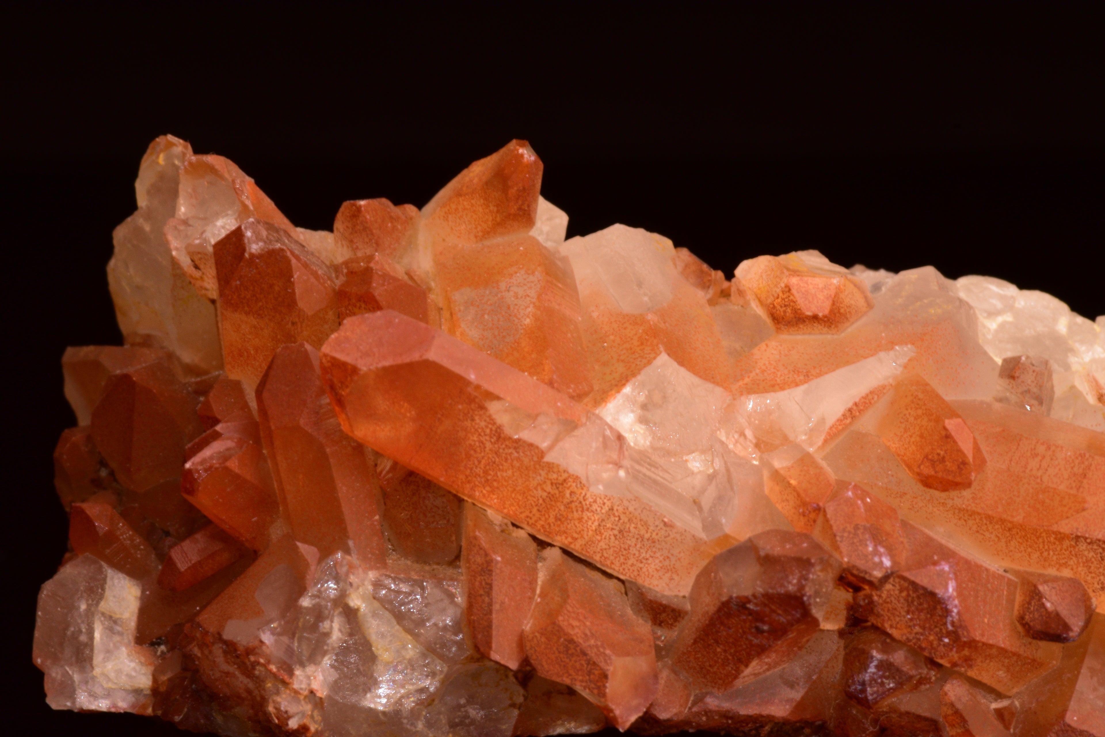 Red Quartz Crystal Cluster (Ferruginous Quartz) – Tinejdad, Morocco