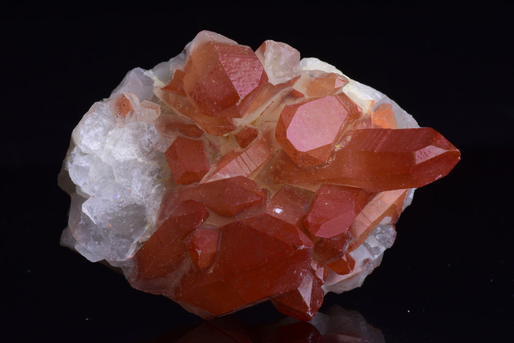 Red Quartz Crystal Cluster (Ferruginous Quartz) – Tinejdad, Morocco