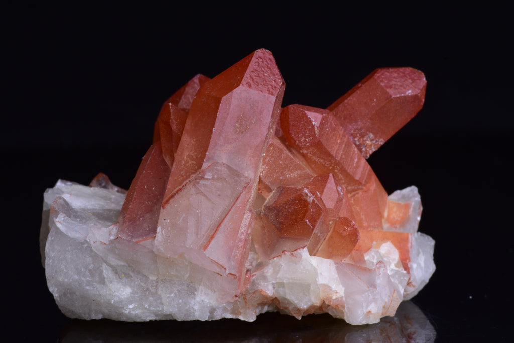 Red Quartz Crystal Cluster (Ferruginous Quartz) – Tinejdad, Morocco