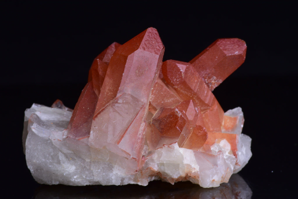 Red Quartz Crystal Cluster (Ferruginous Quartz) – Tinejdad, Morocco