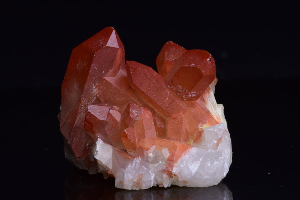Red Quartz Crystal Cluster (Ferruginous Quartz) – Tinejdad, Morocco