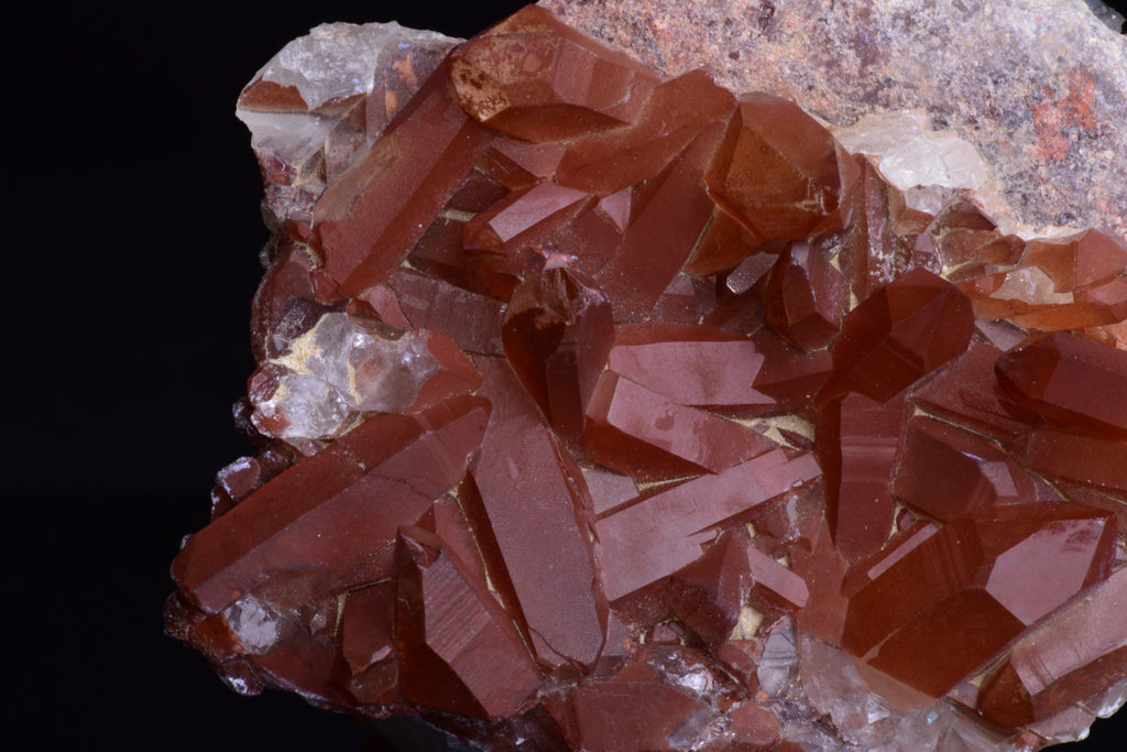 Red Quartz Crystal Cluster (Ferruginous Quartz) – Tinejdad, Morocco