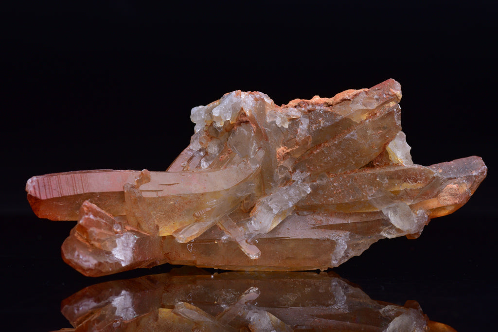 Red Quartz Crystal Cluster (Ferruginous Quartz) – Tinejdad, Morocco B