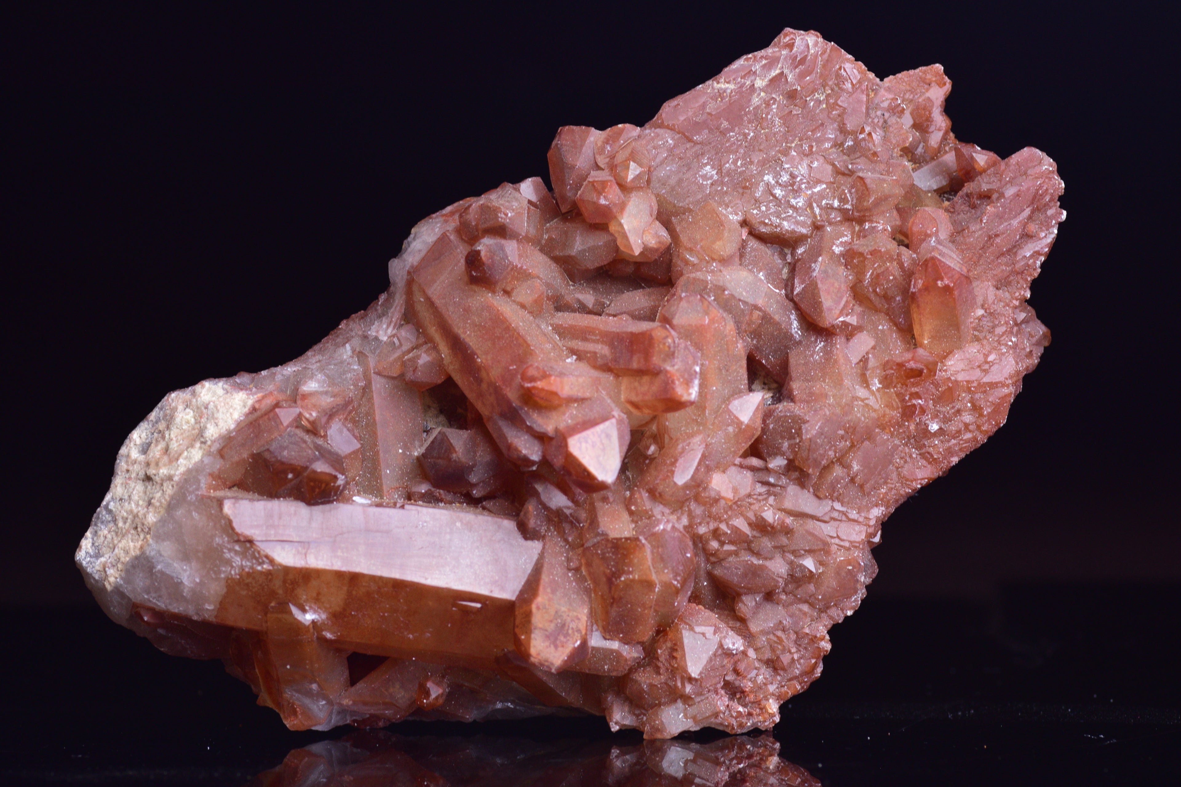 Red Quartz Crystal Cluster (Ferruginous Quartz) – Tinejdad, Morocco NN
