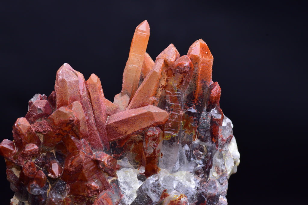 Red Quartz Crystal Cluster (Ferruginous Quartz) – Tinejdad, Morocco