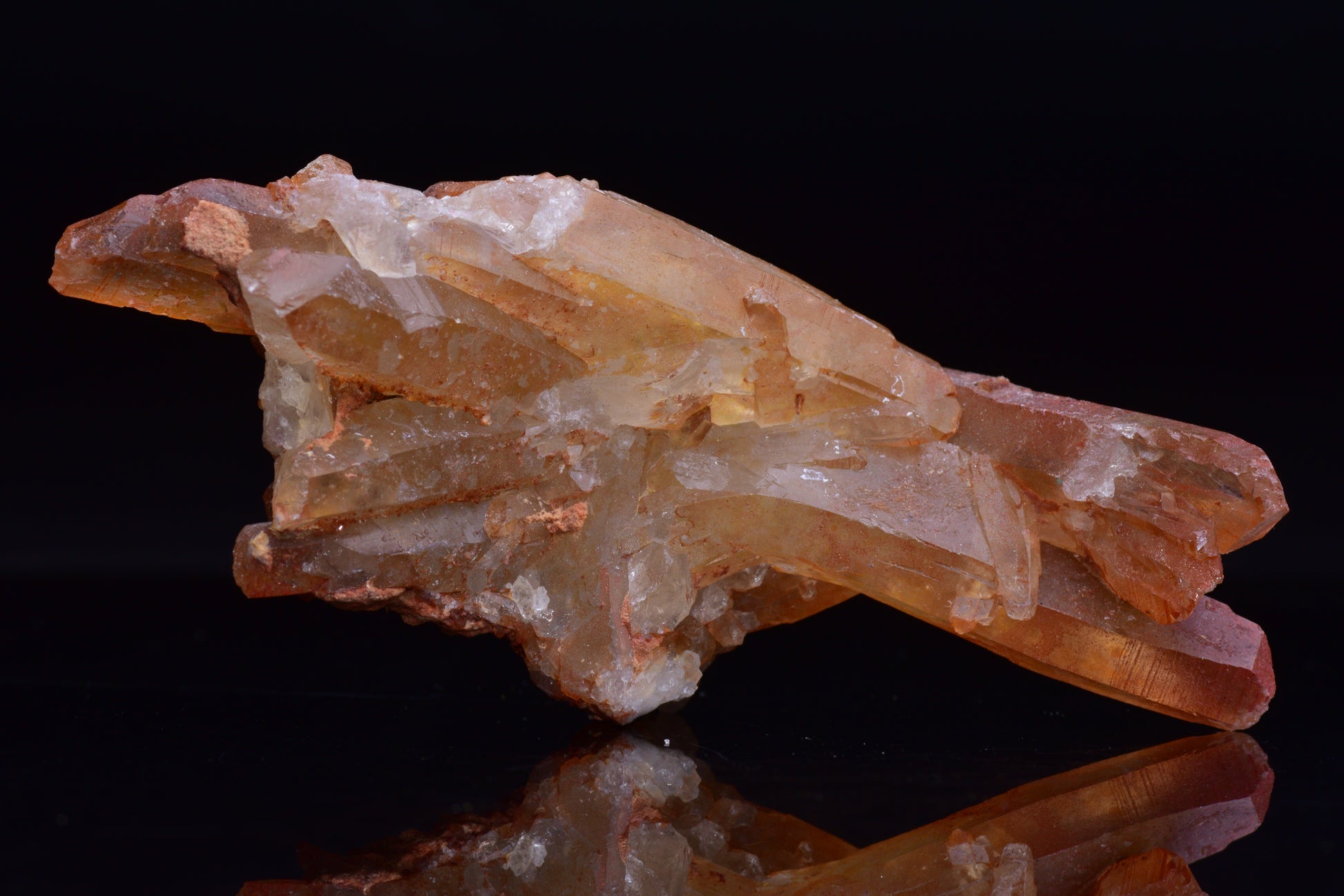 Red Quartz Crystal Cluster (Ferruginous Quartz) – Tinejdad, Morocco
