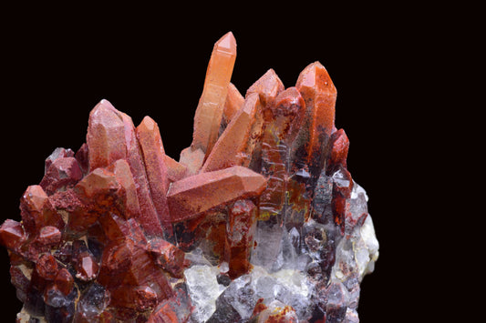 Red Quartz Crystal Cluster (Ferruginous Quartz) – Tinejdad, Morocco