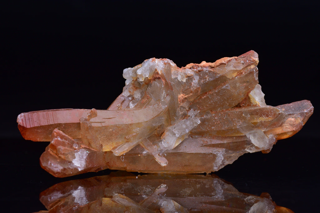 Red Quartz Crystal Cluster (Ferruginous Quartz) – Tinejdad, Morocco