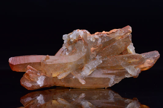 Red Quartz Crystal Cluster (Ferruginous Quartz) – Tinejdad, Morocco