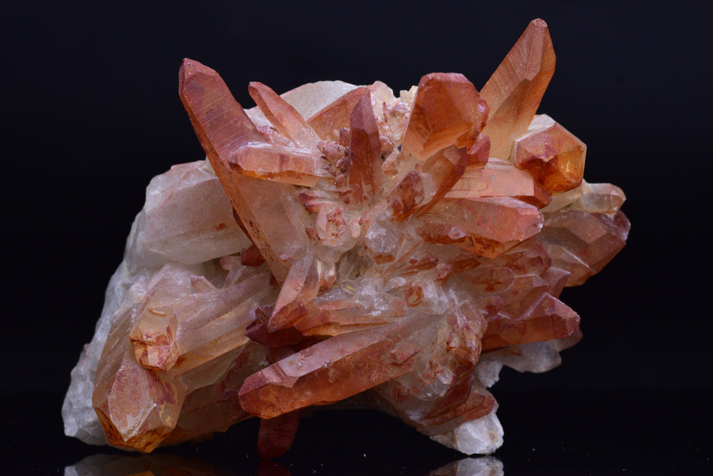 Red Quartz Crystal Cluster (Ferruginous Quartz) – Tinejdad, Morocco