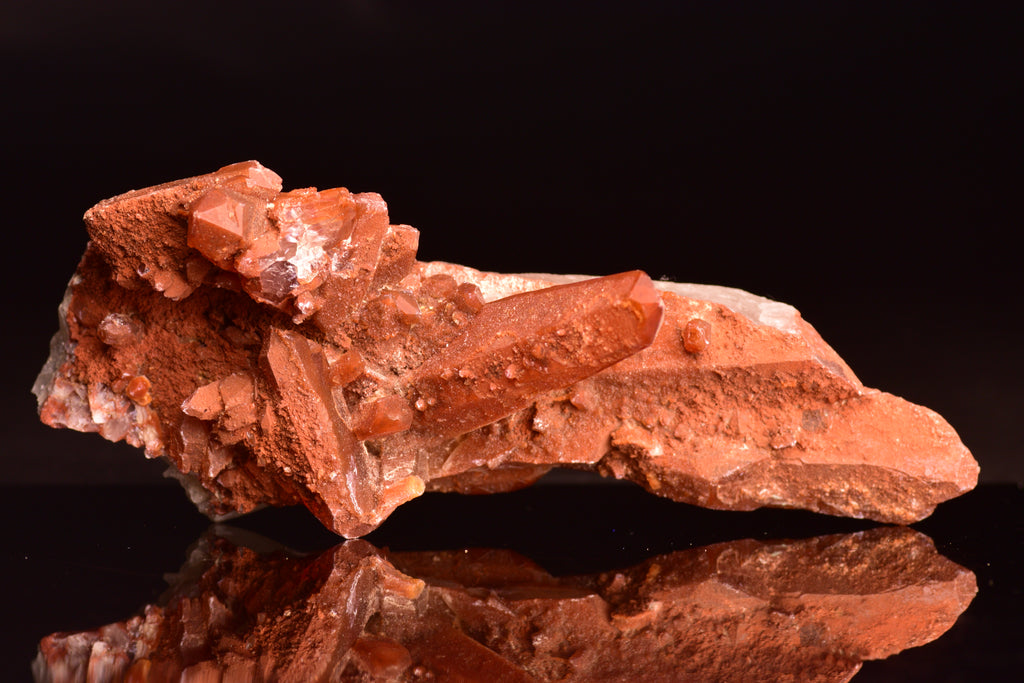 Red Quartz Crystal Cluster (Ferruginous Quartz) – Tinejdad, MoroccoVV