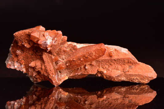 Red Quartz Crystal Cluster (Ferruginous Quartz) – Tinejdad, MoroccoVV