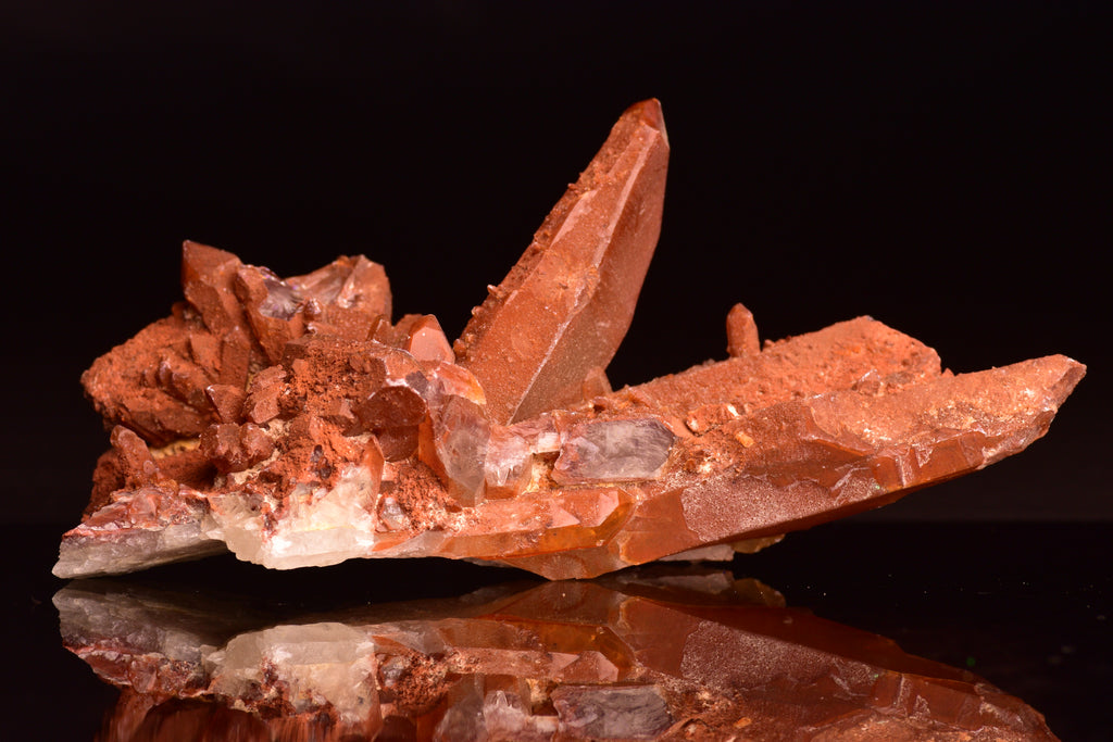 Red Quartz Crystal Cluster (Ferruginous Quartz) – Tinejdad, Morocco VV
