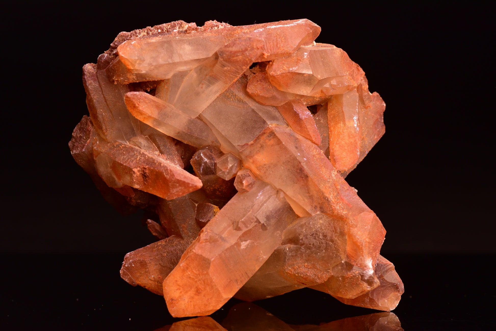 Red Quartz Crystal Cluster (Ferruginous Quartz) – Tinejdad, Morocco BB