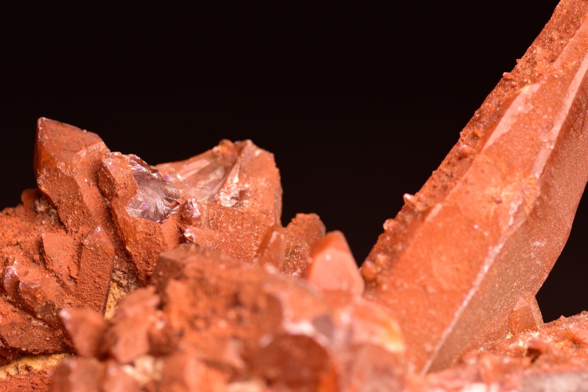 Red Quartz Crystal Cluster (Ferruginous Quartz) – Tinejdad, Morocco VV