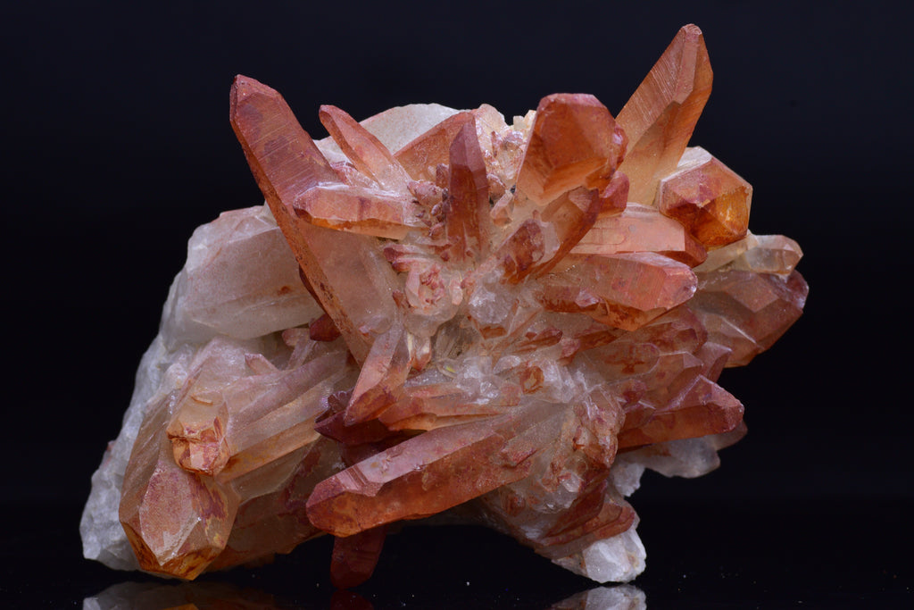 Red Quartz Crystal Cluster (Ferruginous Quartz) – Tinejdad, Morocco