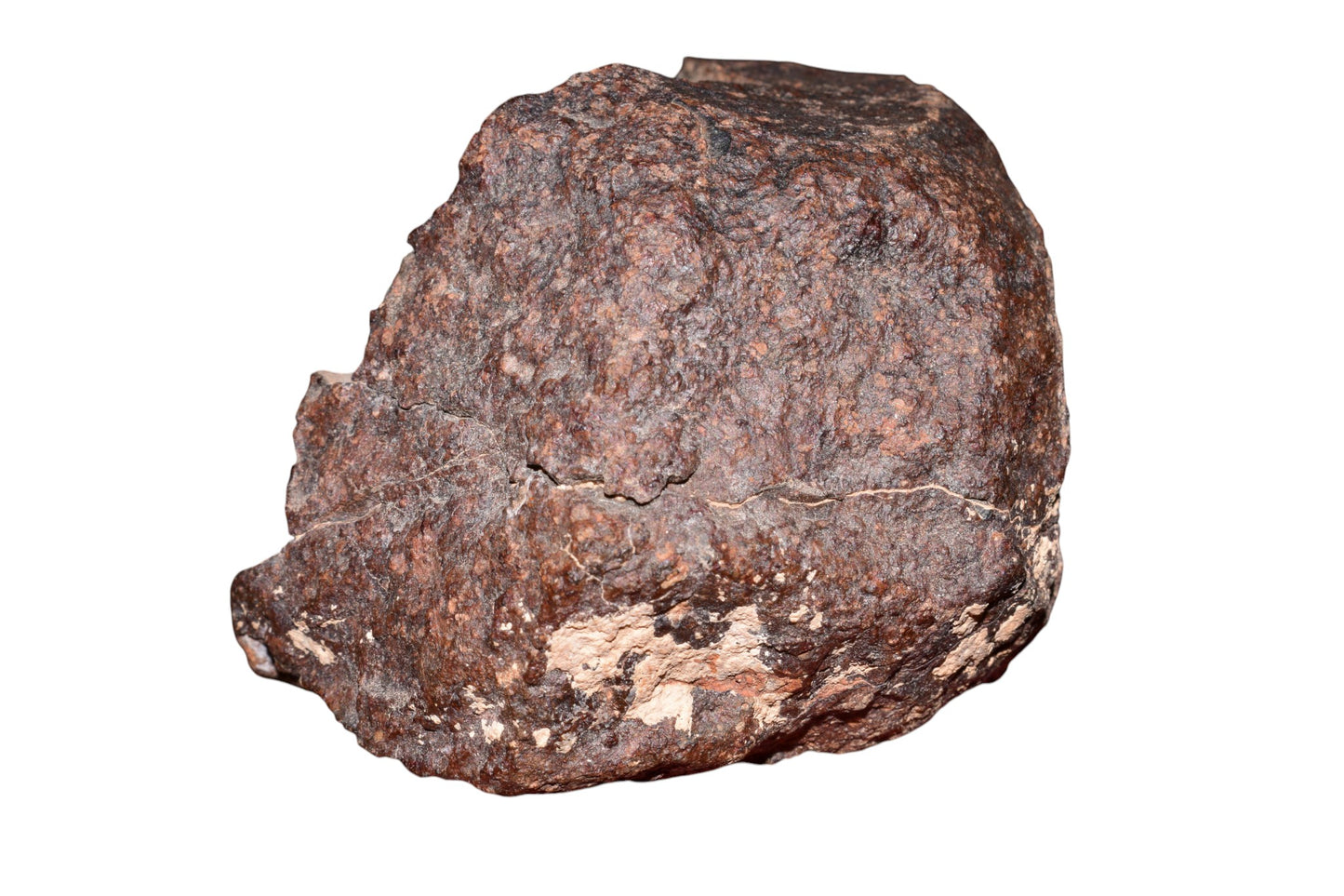 Chondrite meteorite 382g full fragment concave depression natural sculpted feature top view