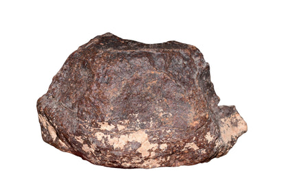 Chondrite meteorite 382g full fragment angular profile fracture face natural crust Morocco