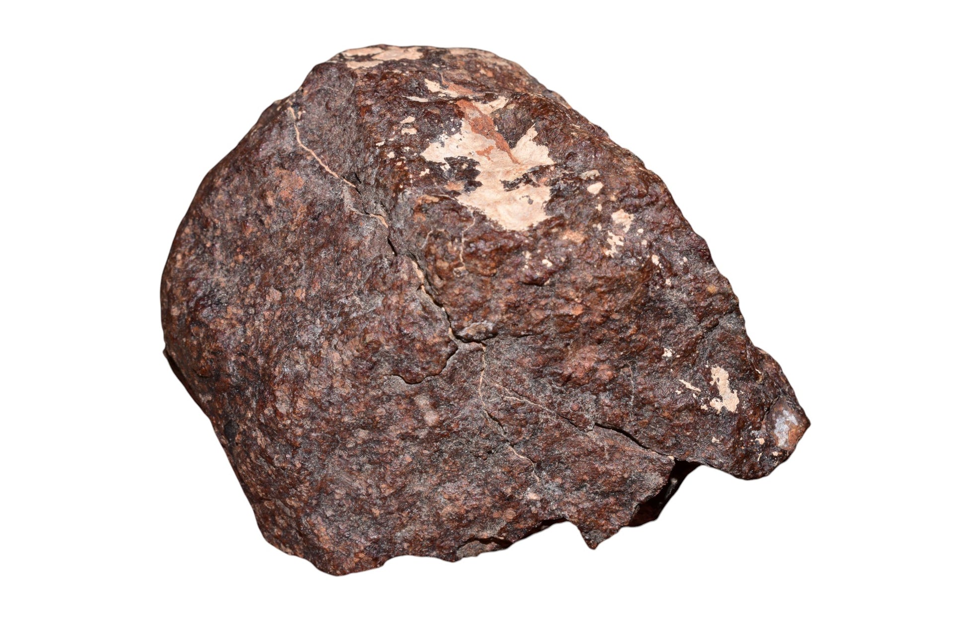 Chondrite meteorite 382g full fragment hand held lighter face interior texture detail
