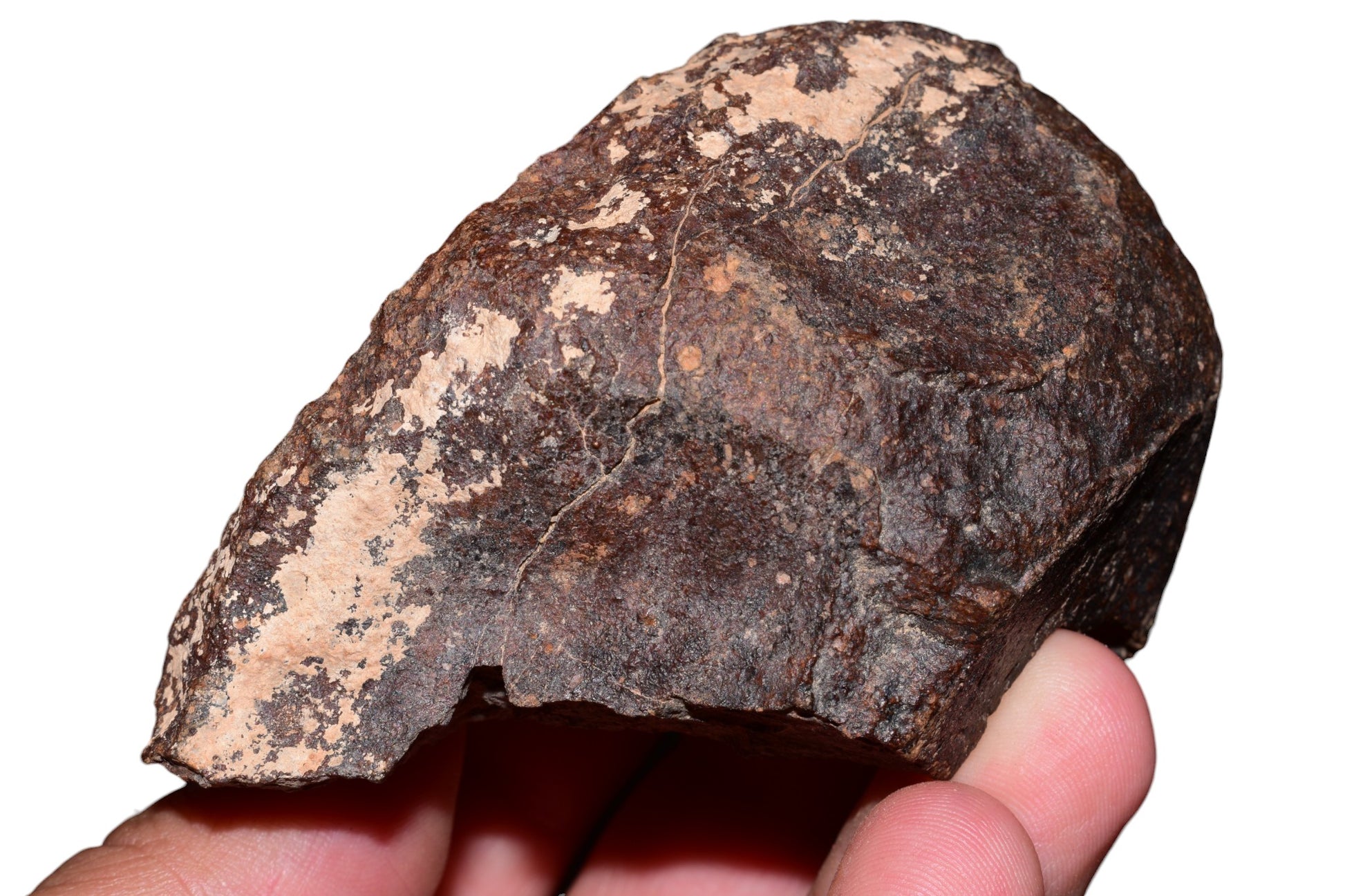 Chondrite meteorite 382g full fragment side profile natural patina collector grade specimen