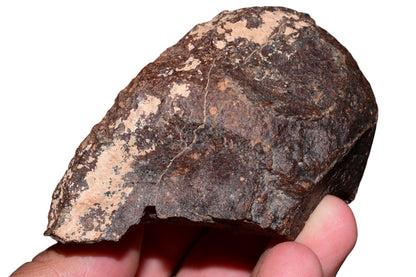 Chondrite meteorite 382g full fragment side profile natural patina collector grade specimen