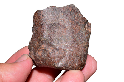 Moroccan chondrite meteorite 125g full fragment base view natural surface texture