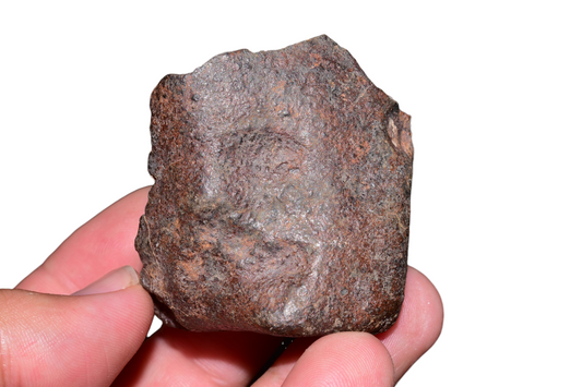 Moroccan chondrite meteorite 125g full fragment dark fusion crust natural patina for sale
